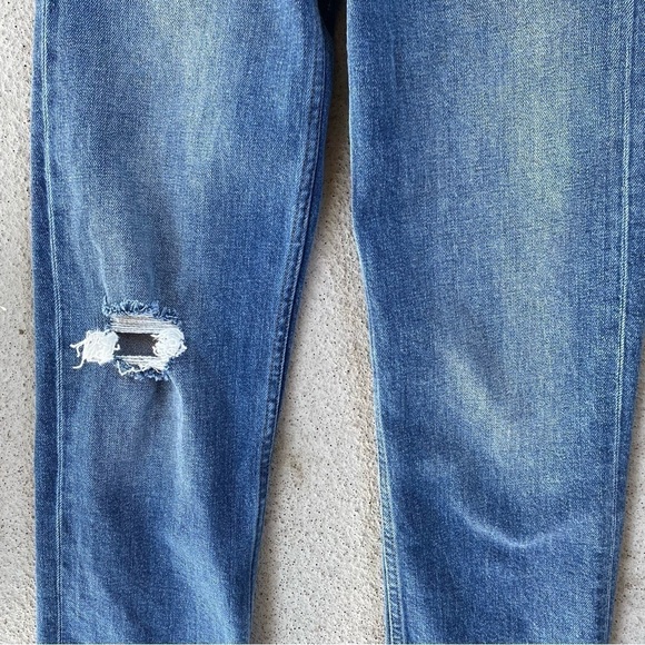 RE/DONE original Ultra High Rise Stove Pipe Vintage Indigo Destroy Jean Size 24 - Picture 5 of 10